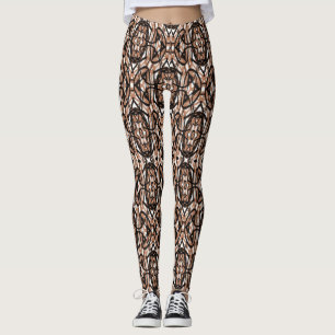 Brown, White and Black Leggings