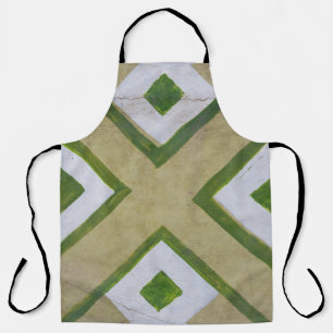 Brown, white, and green textile close-up photograp apron