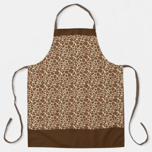 BROWN WHITE ANIMAL PRINT Chef Craft Apron