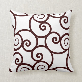 Brown white background and abstract pattern pillow
