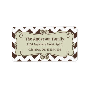 Brown & White Chevron Pattern - Address Labels
