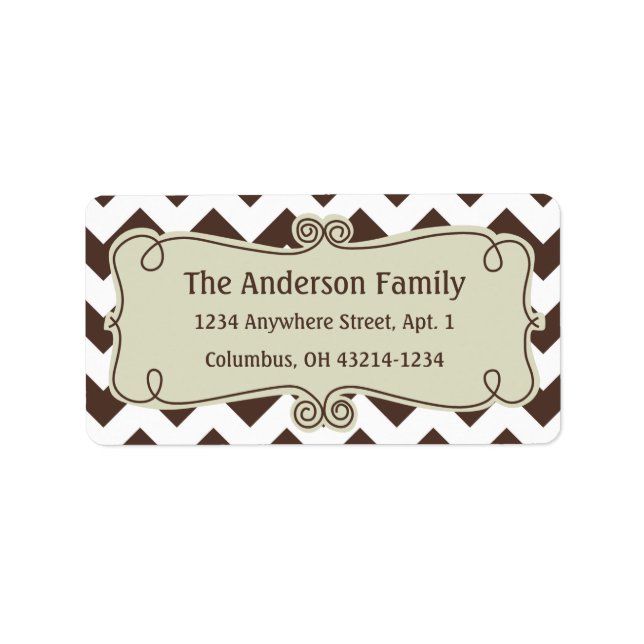 Brown & White Chevron Pattern - Address Labels (Front)