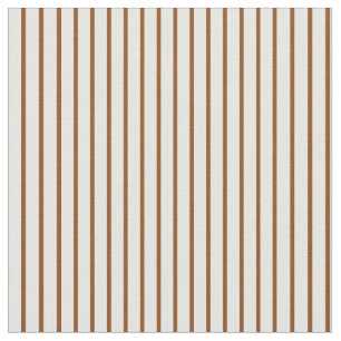 Brown & White Coloured Striped/Lined Pattern Fabric
