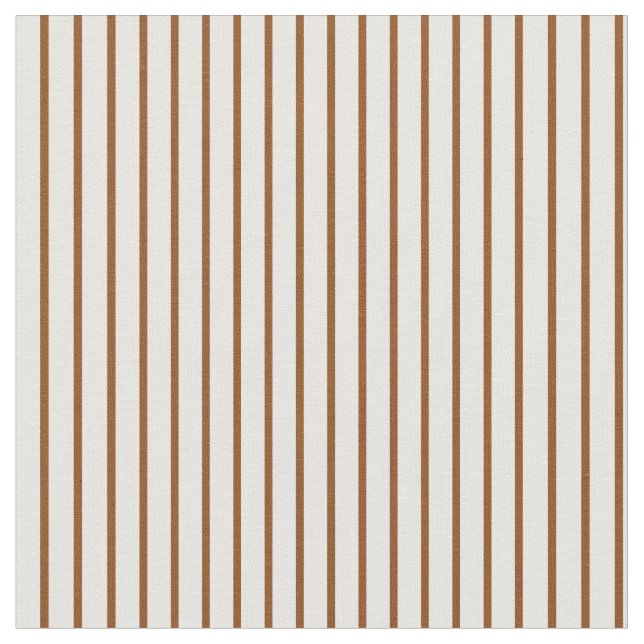 Brown & White Coloured Striped/Lined Pattern Fabric (Close Up)