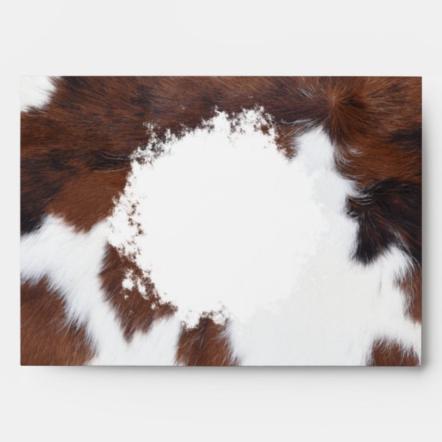 Brown White Cow Circle pattern envelope (Front)