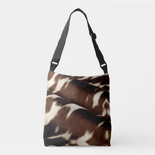 Brown ,white cow print  cross body bag