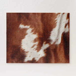 Brown White Cowhide Jigsaw Puzzle