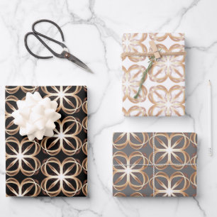 Brown White Design Customizable Background  Wrapping Paper Sheet
