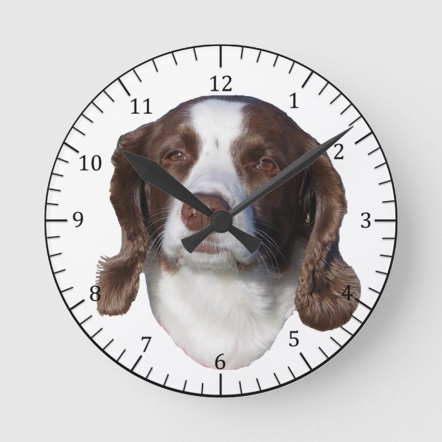 Brown & White Dog clock (Front)