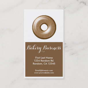 Brown white doughnut custom bakery business cards
