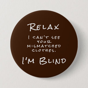 Brown White Eye Doctor Joke  Button