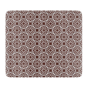 Brown White Geometric Seamless Pattern Cutting Board