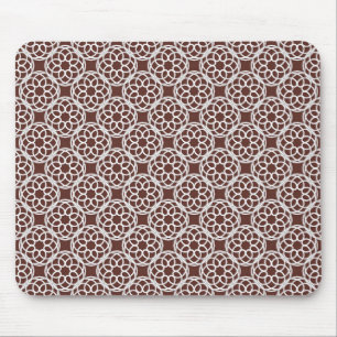Brown White Geometric Seamless Pattern Mouse Pad