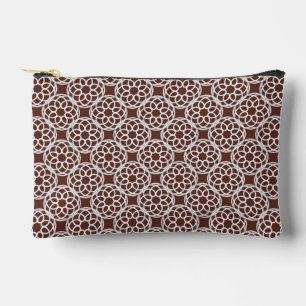 Brown White Geometric Seamless Pattern Small Accessory Pouch