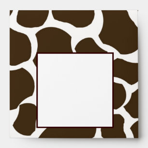 Brown White Giraffe Spots Print Envelope