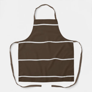 Brown White Horizontal Stripe Kitchen Chef Apron