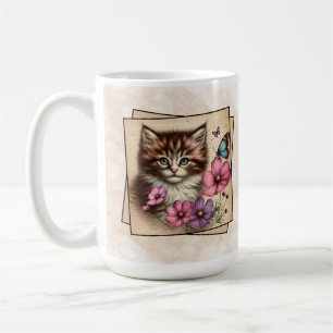 Brown & White Kitten Coffee Mug