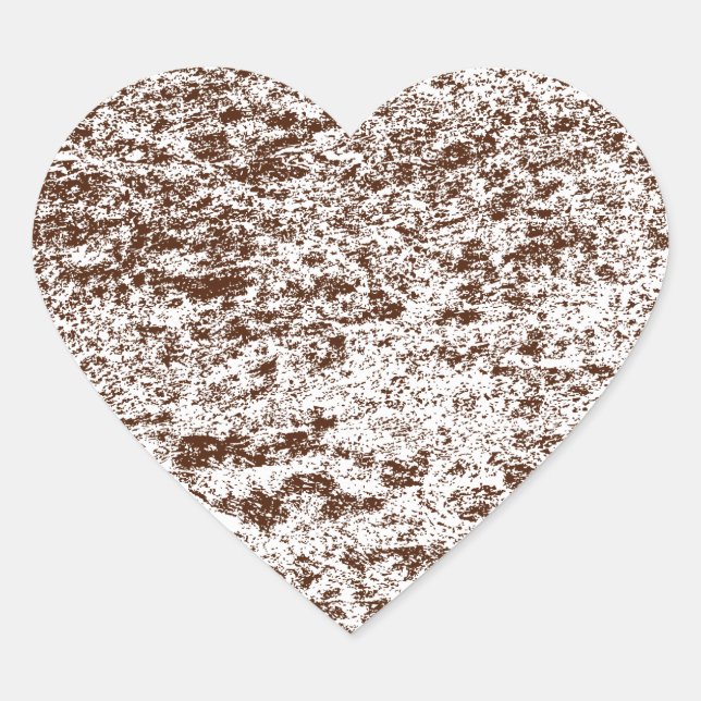 Brown & White Marble Heart Sticker (Front)