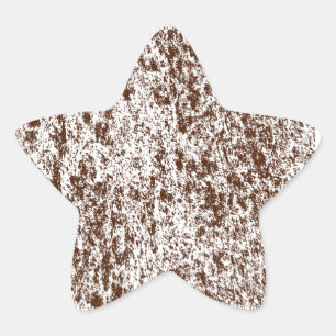 Brown & White Marble Star Sticker