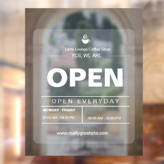 Brown & White Minimalist Cafe Open Announcement