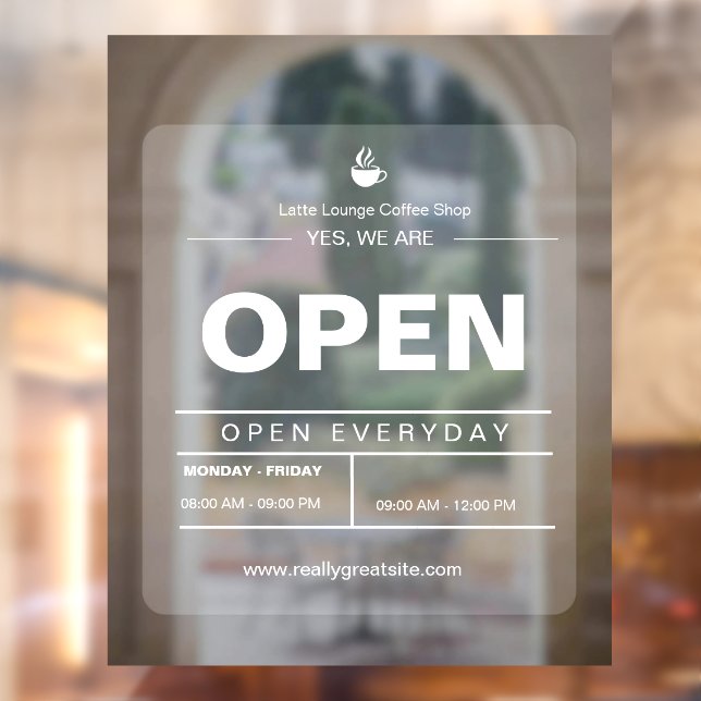 Brown & White Minimalist Cafe Open Announcement (Sheet 2)