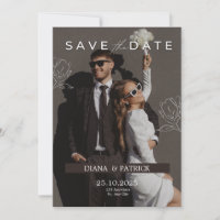 Brown White Minimalist Wedding Invitation