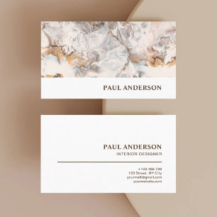 Brown White Paint Abstract Elegant Pattern Business Card