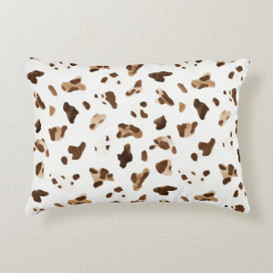 Brown White Pink Bow Cowgirl Hat Decorative Cushion