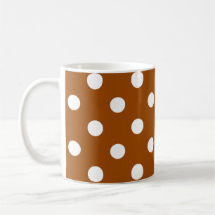 Brown White Polka Dots Design Coffee Mug