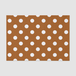 Brown White Polka Dots Design Tissue Paper