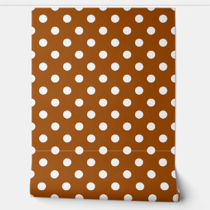 Brown White Polka Dots Pattern Wall Decor