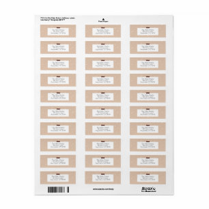 Brown & White Return Label Return Address Label