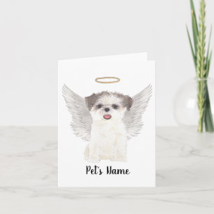 Brown & White Shih Tzu Sympathy Memorial Card