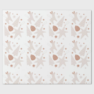 Brown White Simple Christmas Wrapping Paper