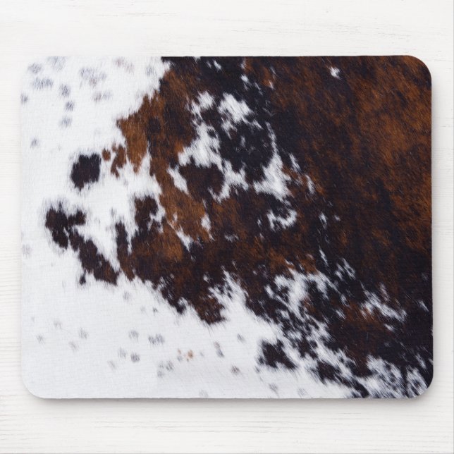 Brown & White Spotted Cowhide Mouse Pad (Front)