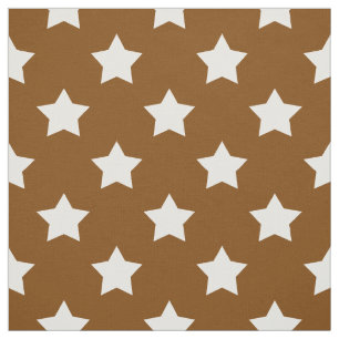Brown White Stars Pattern Decorative Textile Fabric