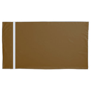 Brown +  White Stripe Trim  Pillowcase