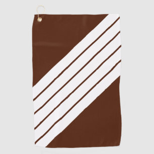 Brown White Striped 70s 80s Classic Retro Stripes Golf Towel