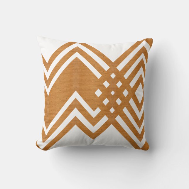 Brown & White Striped Decorative Accent Pillow (Front)
