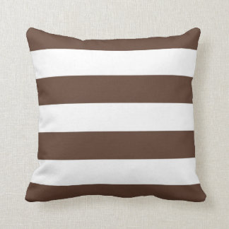 Brown & White Striped Pillow