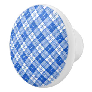 Brown White Tartan Pattern yxm0uat9 Ceramic Knob