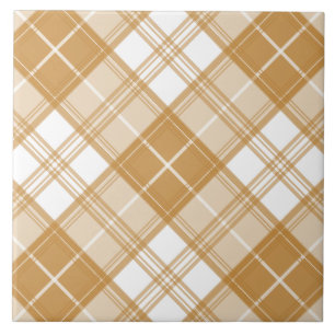 Brown White Tartan Pattern yxm0uat9 Ceramic Tile