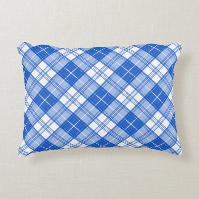 Brown White Tartan Pattern yxm0uat9 Decorative Cushion (Front)