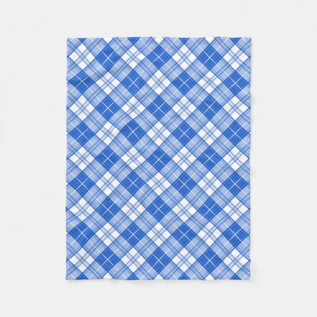 Brown White Tartan Pattern yxm0uat9 Fleece Blanket (Front)