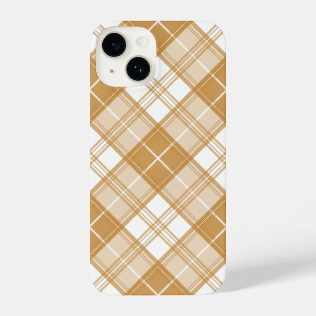 Brown White Tartan Pattern yxm0uat9 iPhone Case (Back)