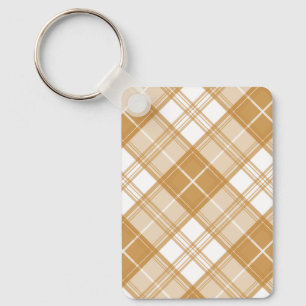 Brown White Tartan Pattern yxm0uat9 Key Ring