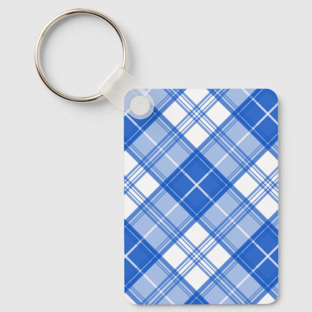 Brown White Tartan Pattern yxm0uat9 Key Ring (Front)