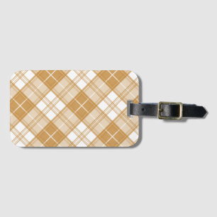 Brown White Tartan Pattern yxm0uat9 Luggage Tag