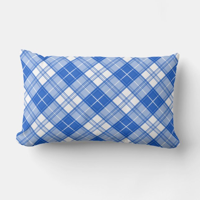 Brown White Tartan Pattern yxm0uat9 Lumbar Cushion (Front)