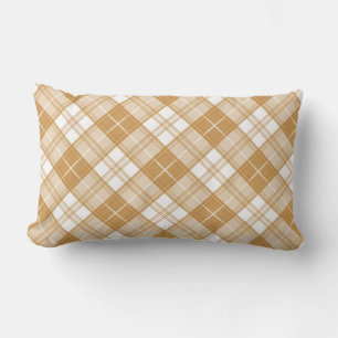 Brown White Tartan Pattern yxm0uat9 Lumbar Cushion